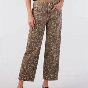 AMO Denim Billie Cropped Leopard Jeans Size 29